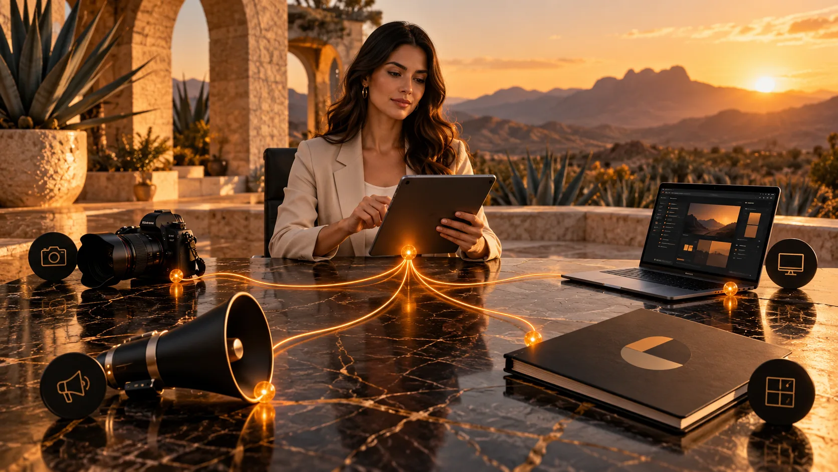 Una sola empresa que coordina marketing, software, fotografía y más