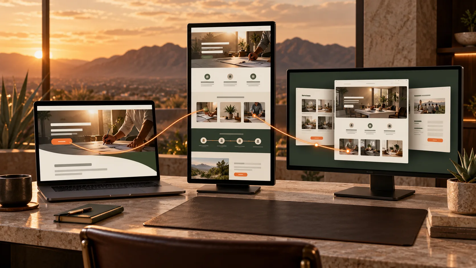 Comparación visual entre una landing page, una one-page y un sitio corporativo